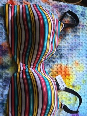 Striped Multicolor T-Shirt Bra with Smooth Molded Cups